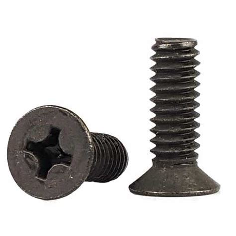 #2-56 Black Oxide Phillips Flat Head Machine Screws