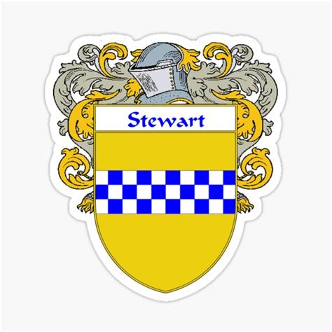 "Stewart Coat of Arms / Stewart Family Crest" Sticker for Sale by ...