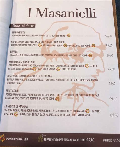 Menu e prezzi della nuova pizzeria I Masanielli di Martucci a Caserta