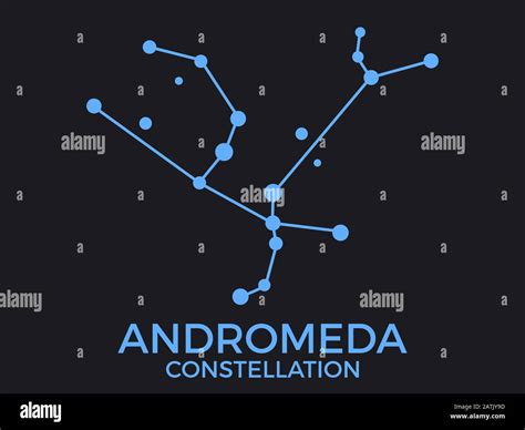 Andromeda constellation. Stars in the night sky. Cluster of stars and galaxies. Constellation of ...