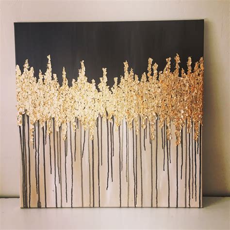 Gold Leaf Abstract Acrylic Painting | Custom Abstract | Gold leaf art, Abstract, Leaf art