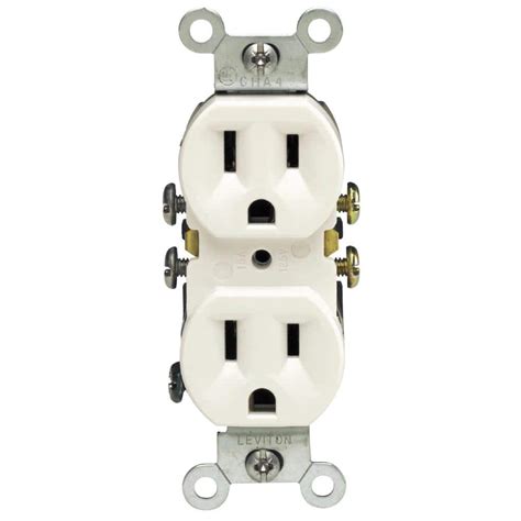 15 Amp Residential Grade Grounding Duplex Outlet, White | DIY Home ...