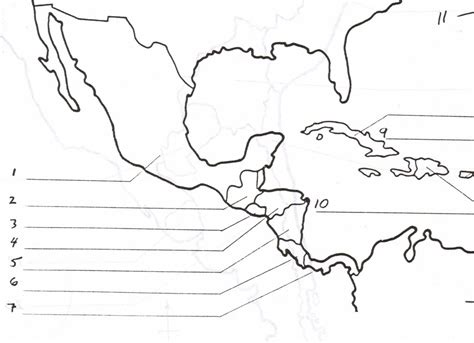 Map Central America (Some countries choices are on a line) Diagram ...