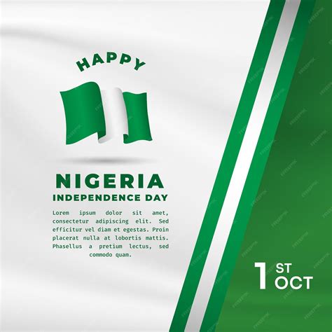 Premium Vector | Square Banner illustration of Nigeria independence day ...