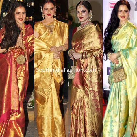 Actress Rekha In Kanjeevaram Sarees / Pattu sarees