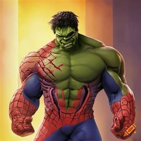 Spiderman and hulk mashup illustration on Craiyon