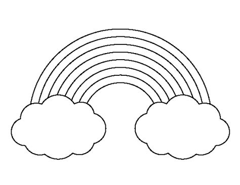 Printable Rainbow with Clouds Template