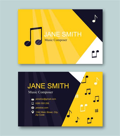 Music Composer Business Card Template 191261 Vector Art at Vecteezy