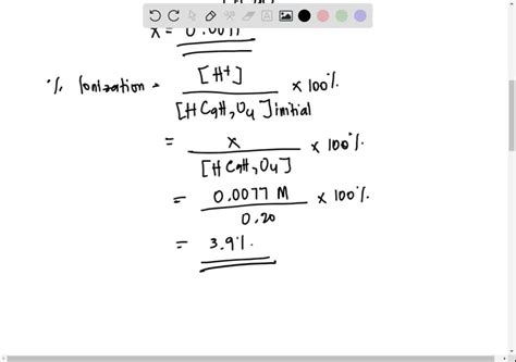 (a) Calculate the percent ionization of a 0.20 M solution of the monoprotic acetylsalicylic acid ...