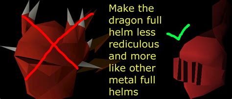 Make the dragon full helm more like the rune full helm : r/2007scape