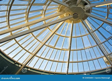 Conical, glass roof. stock photo. Image of shopping, blue - 23405600