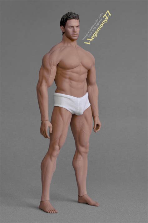 Phicen M34 muscular action figure doll body in 1/6 scale XXL white briefs men's underwear ...