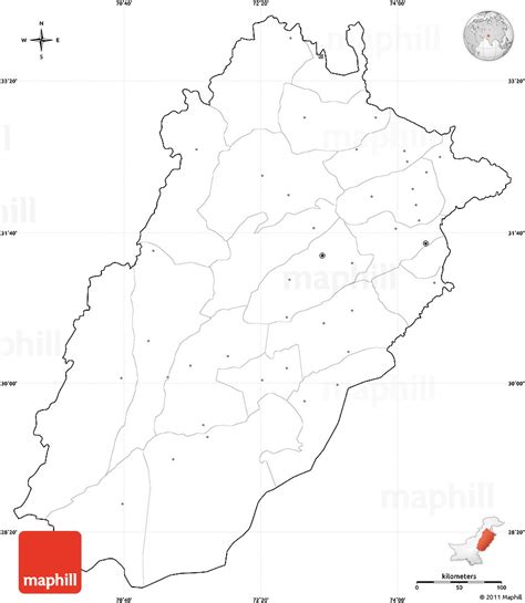 Blank Simple Map of Punjab, cropped outside, no labels