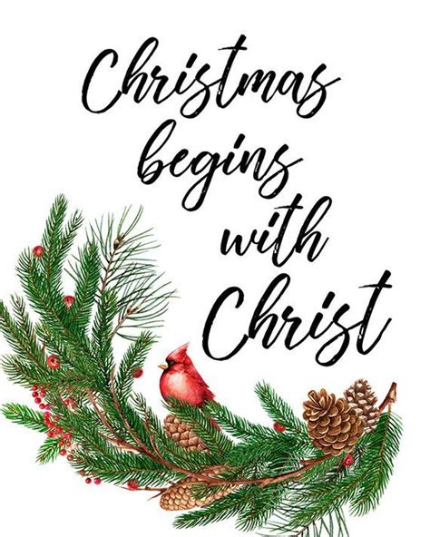 Christmas Begins With Christ Quote Print Christian Christmas Quote Art ...