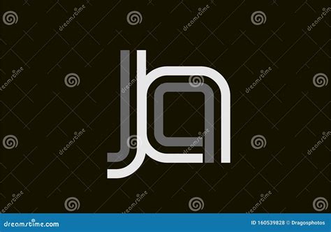 Black and White Line JA J a Letter Logo Alphabet Combination Stock ...