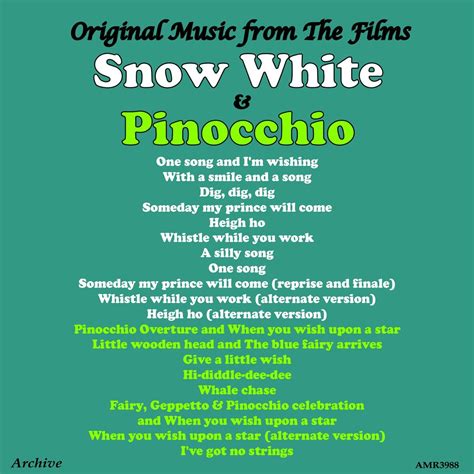 ‎Snow White / Pinocchio (Original Motion Picture Soundtracks) by The ...