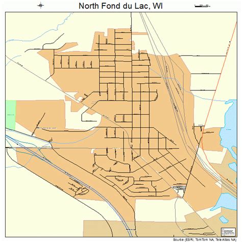 North Fond du Lac Wisconsin STREET & ROAD MAP WI atlas | eBay