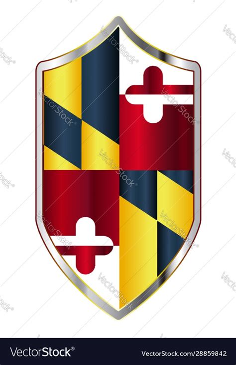 Maryland state flag on a crusader style shield Vector Image