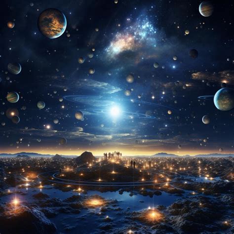 Premium AI Image | night sky with moon and stars