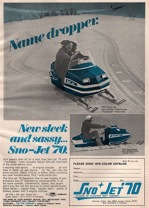 1970 Sno-Jet Super Jet & Super Sport Snowmobile Original Color Ad | eBay