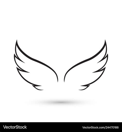 Angel wings outline - namevertical