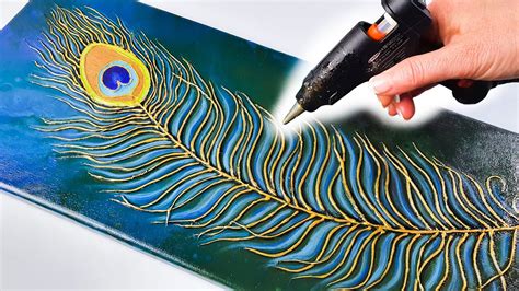 Can you make ART with a… Glue Gun?? STUNNING Peacock Feather | AB ...