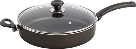 Mehtap Saute Pan with Lid and Two Handles, Teflon Classic Nonstick Frying Skillet Black ...