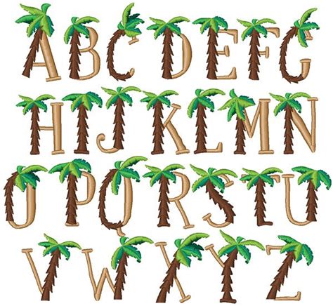 Palm Tree Font | Hand lettering alphabet, Fonts alphabet, Lettering ...