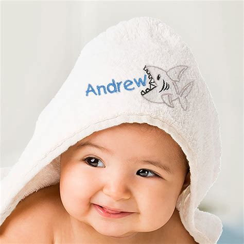 Personalized Shark Hooded Baby Towel | GiftsForYouNow