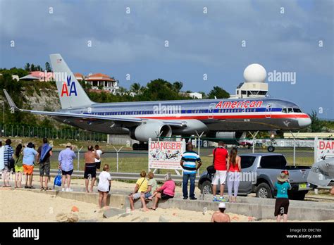 Princess Juliana Airport St. Martin Maarten Caribbean Island Netherland Antilles Stock Photo - Alamy