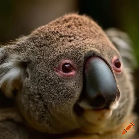 Funny koala with a smooth brain on Craiyon