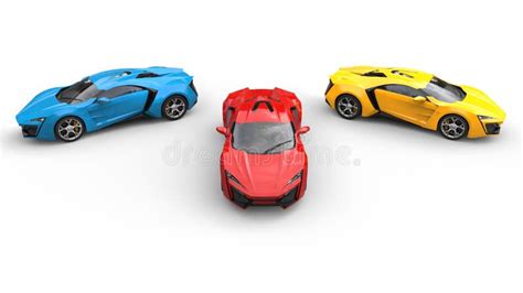 Red sports car - top view stock image. Image of power - 73217369