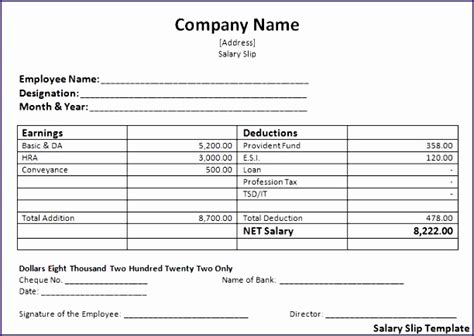 6 Basic Payslip Template Excel - Excel Templates - Excel Templates