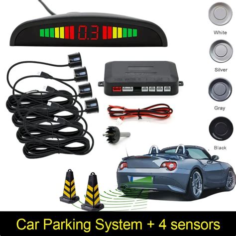 Car Auto Parktronic LED Parking Sensor With 4 Sensors Reverse Backup ...