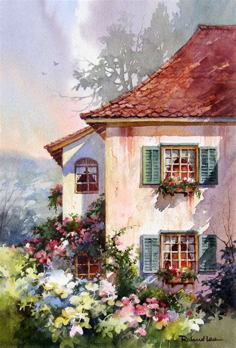 Pin by lynn nielsen on watercolor cottage in 2020 | Watercolor paintings, Cottage art, Painting