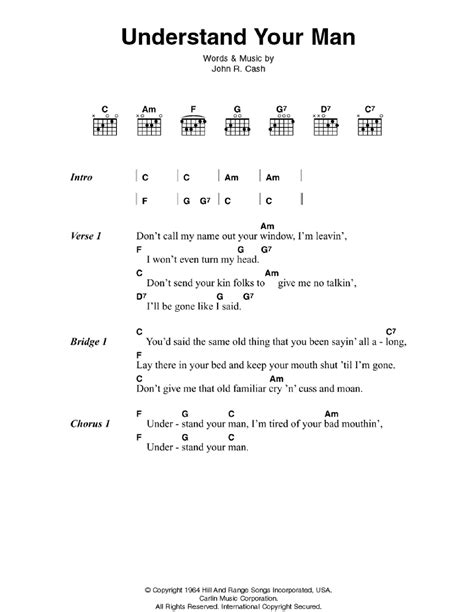 Understand Your Man by Johnny Cash - Guitar Chords/Lyrics - Guitar ...