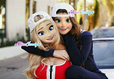 Modern Elsa & Anna by xAliceCandy (Instagram/Youtube) | Disney princess modern, Modern disney ...