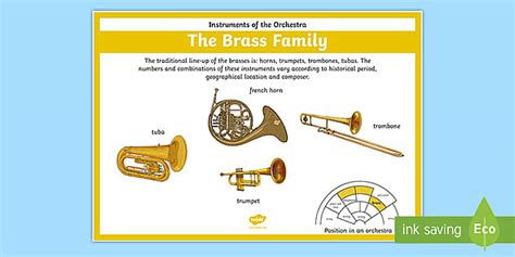 Orchestra Instruments Brass Family Poster (teacher made)