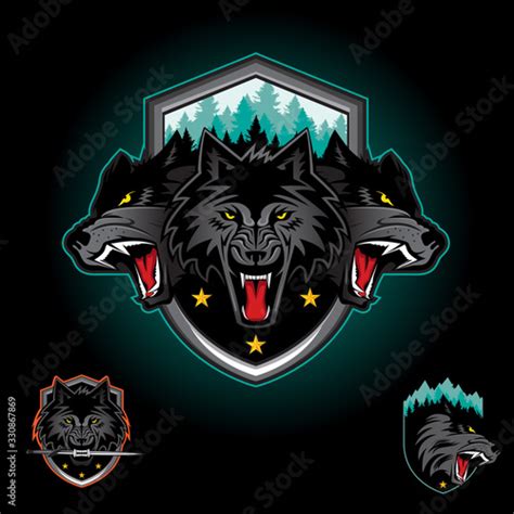 Wolf pack emblem logo Stock Vector | Adobe Stock