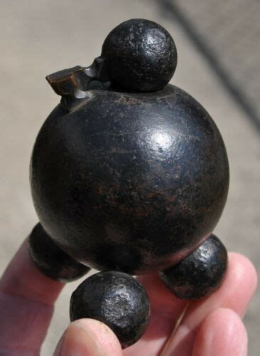 Vintage Civil War Cannonball Grapeshot Artillery Inkwell *** -- Antique ...