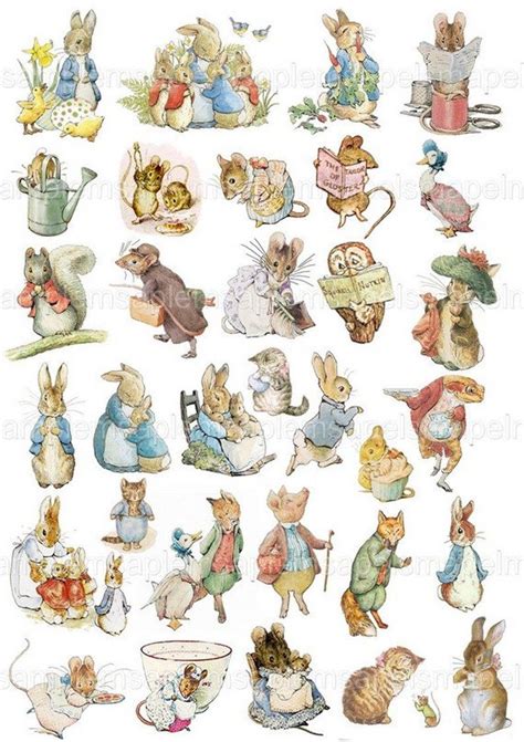 32 Peter Rabbit and Friends Clip Art Transparent PNG Files - Etsy | Beatrix potter illustrations ...