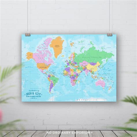 Pin Board Map Push Pin World Map Places We've Been | Etsy