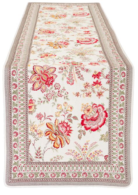 CHAMBORD RED French Jacquard Tapestry Table Runner - French Garden ...
