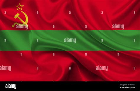 High detailed flag of Transnistria. National Transnistria flag. 3D ...