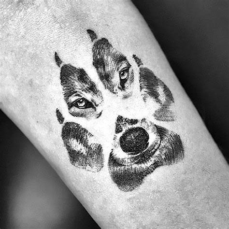 Animal Print Paw Wolf Tattoo Idea