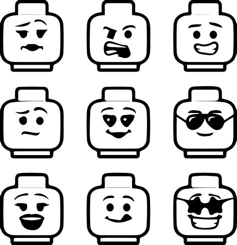 Printable Lego Faces Expressions