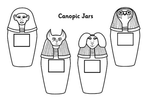 Canopic Jar Writing Frames - Canopic Jars Coloring Page