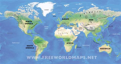 World Map Physical Printable | Tourist Map Of English