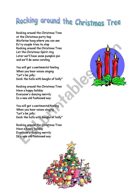 Rockin' Around The Christmas Tree Lyrics Printable - Printable Word Searches