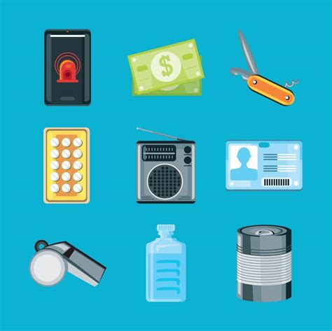 emergency kit icons 10422983 Vector Art at Vecteezy